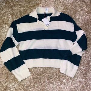 NWT H&M WOMENS STRIPPED COLLARED SWEATER